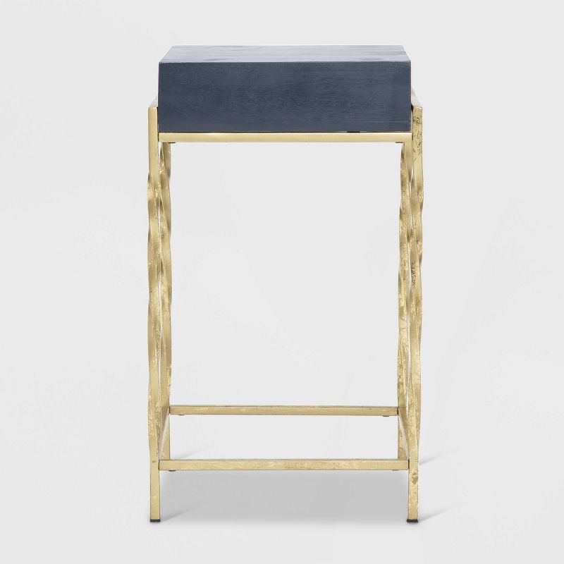 Jolie Modern Living Room Accent Table Navy Blue/Gold - Adore Decor