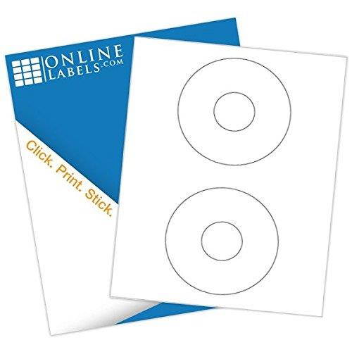 4.5" CD/DVD Labels - Pack of 1,000 CD/DVD Stickers, 500 Sheets - Inkjet/Laser Printer - Online Labels