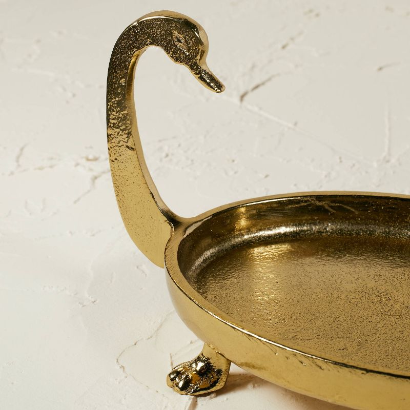 4" x 8" Decorative Brass Swan Figurine Gold - Opalhouse™ designed with Jungalow™