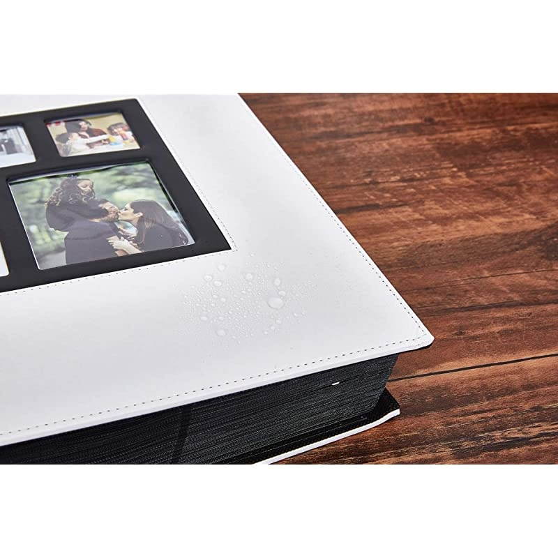 Photo Album 4x6 800 Photos, Large Capacity Wedding Family Leather Cover Picture Albums Holds Horizontal and Vertical 4x6 Photos with Black Pages White