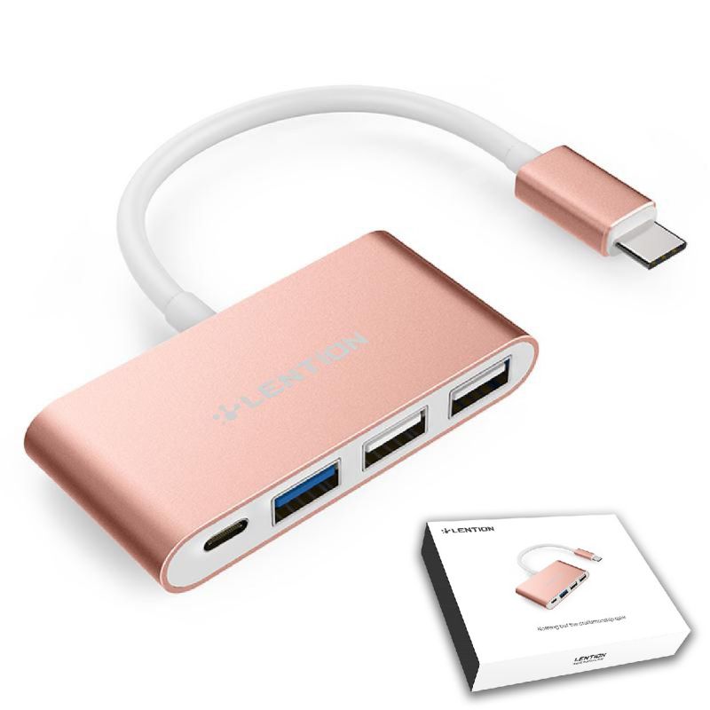 lention 4-in-1 usb-c hub with type c, usb 3.0, usb 2.0 compatible macbook air 2018 2019, macbook pro 13/15 (thunderbolt 3), chr