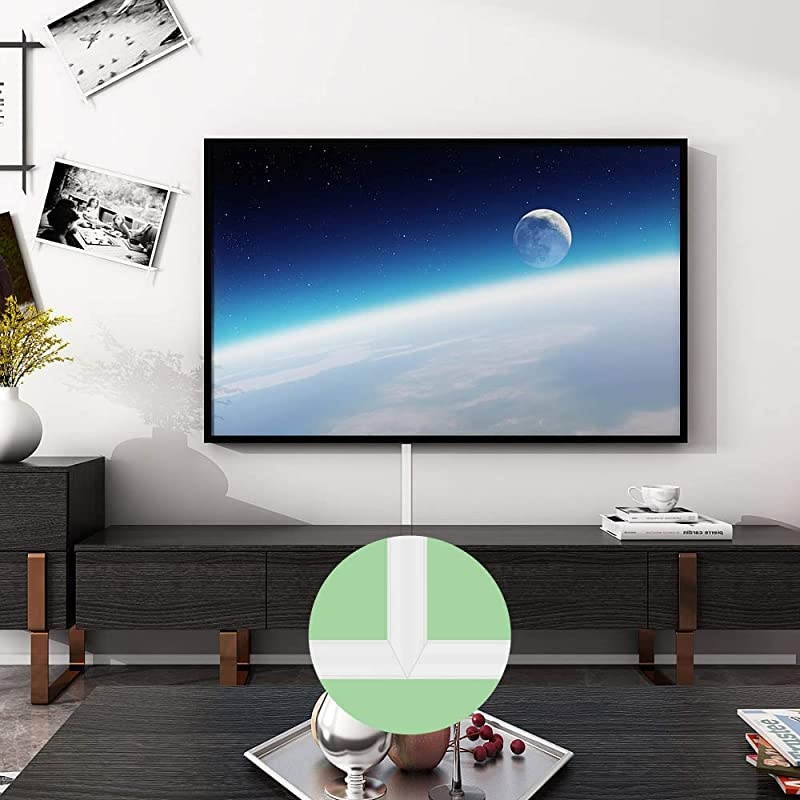 Round Cable Management Raceway Kit 157 inch Cord Cover for Mount TV Large Paintable Wire Hider to Conceal Cables Cord or Wires 10X157in W196in H063in