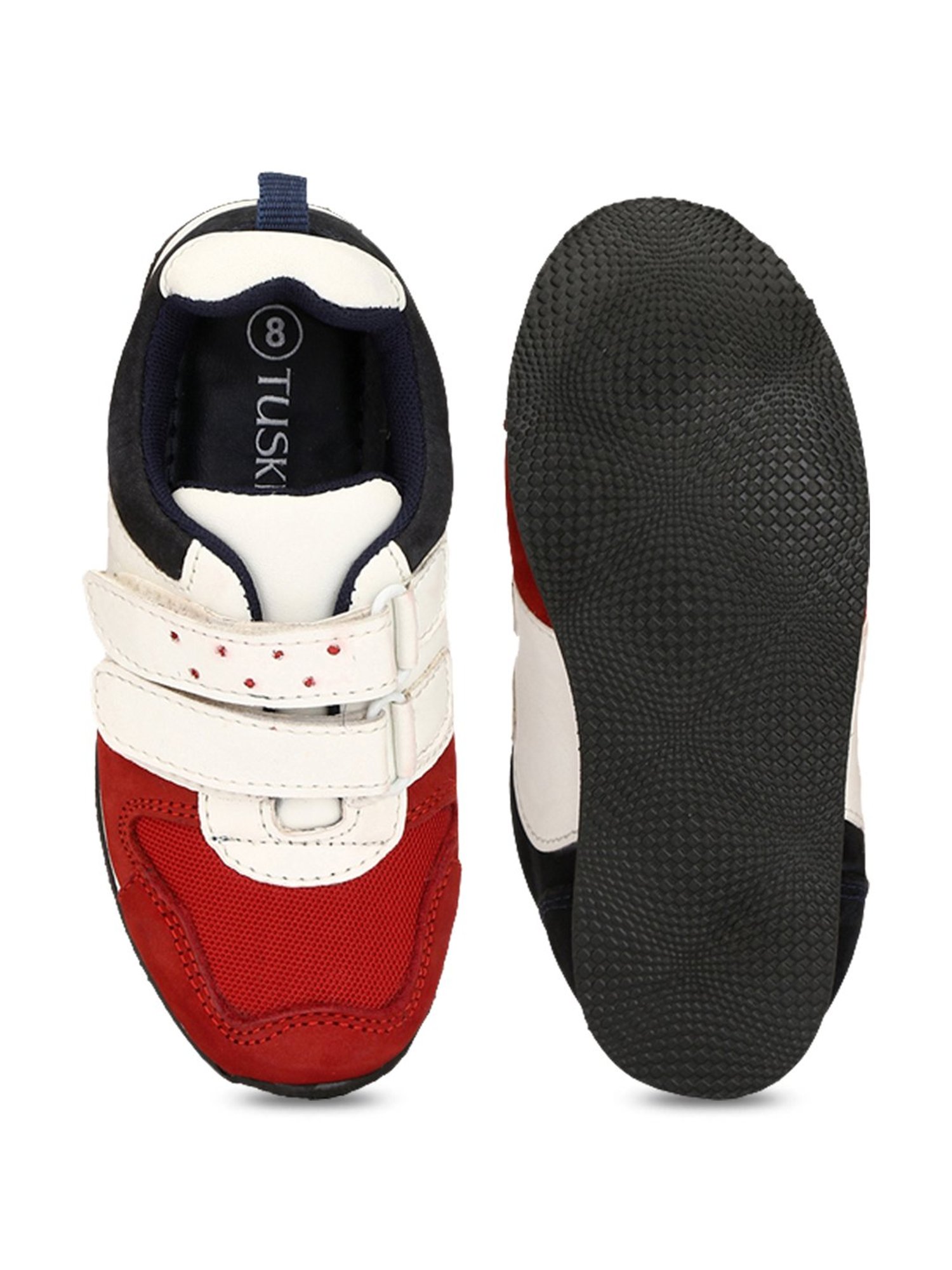 Tuskey Kids Red & White Casual Sneakers