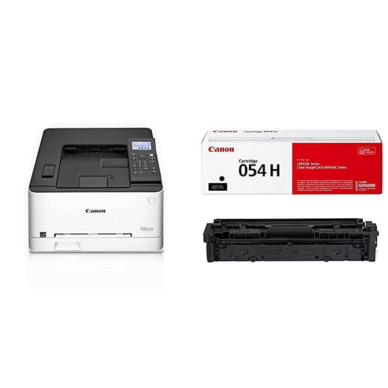 Color Image CLASS LBP622Cdw -Wireless, Mobile Ready, Duplex Laser Printer, Compact Size - White & Genuine Toner, Cartridge 054 Black, High Capacity (3028C001) 1 Pack, for  Color Image Class
