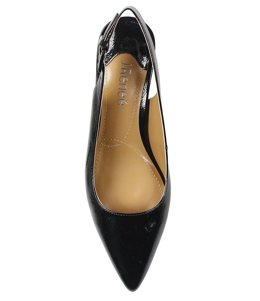 J. Renee Mayetta Slingback Pearlized Patent Dress Metal Heel Pumps