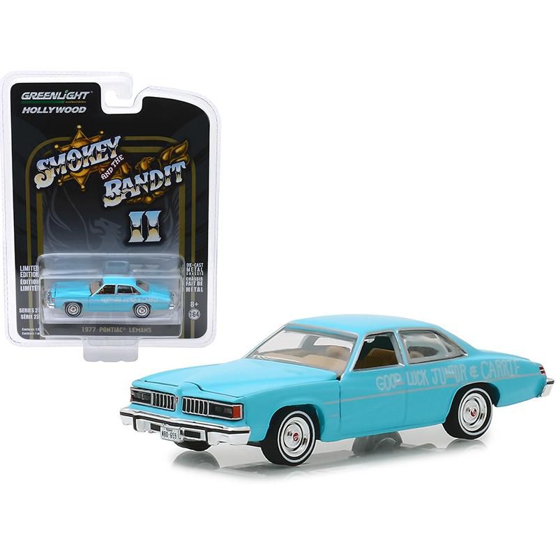 1977 Pontiac LeMans "Wedding Car" Blue "Smokey and the Bandit II" (1980) Movie 1/64 Diecast Model Car by Greenlight