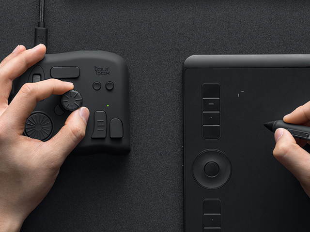 TourBox NEO-The Ultimate Tool For Creators Applying for image, video, audio, drawing editting and creating. Compatible with Photoshop, Lightroom, Premiere, Clip Studio Paint, Final Cut Pro, etc.