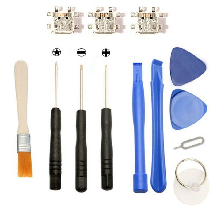Games&Tech 3 x Micro USB Charging Charger Sync Port Connector + Tools for Motorola Droid Turbo XT1254