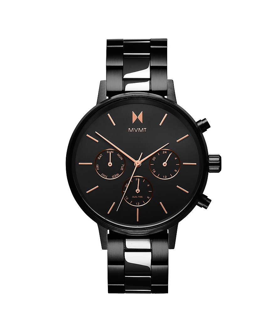 MVMT Nova Collection Crux Black Out Multifunction Bracelet Watch