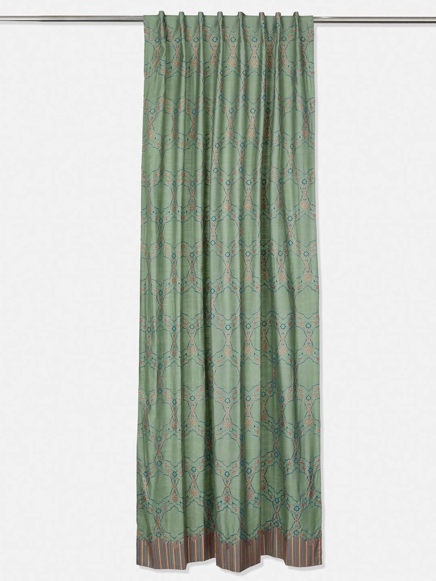 Fabindia Standalone Green Viscose Door Curtains
