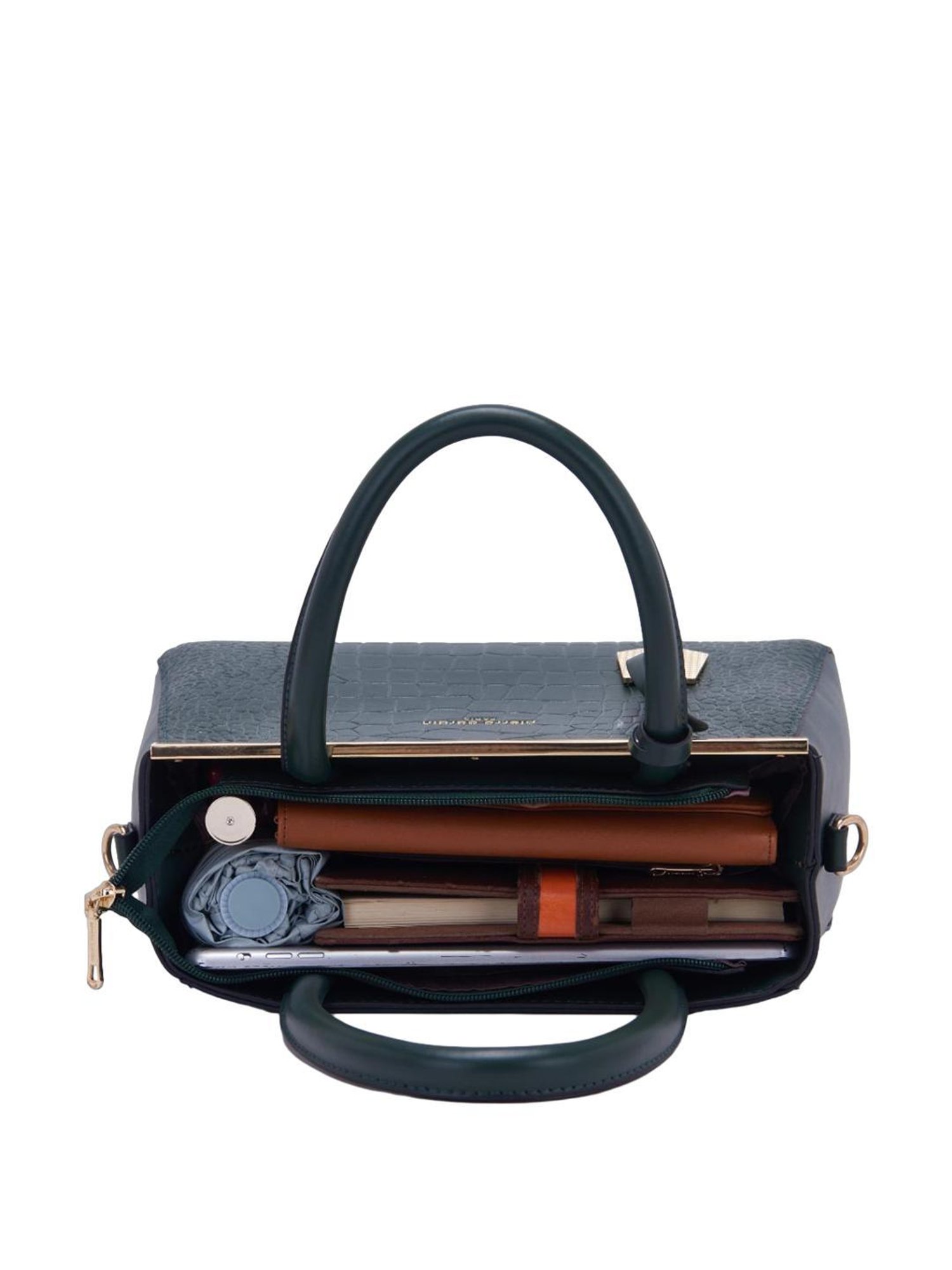 Pierre Cardin Light olive Solid Satchel Handbag