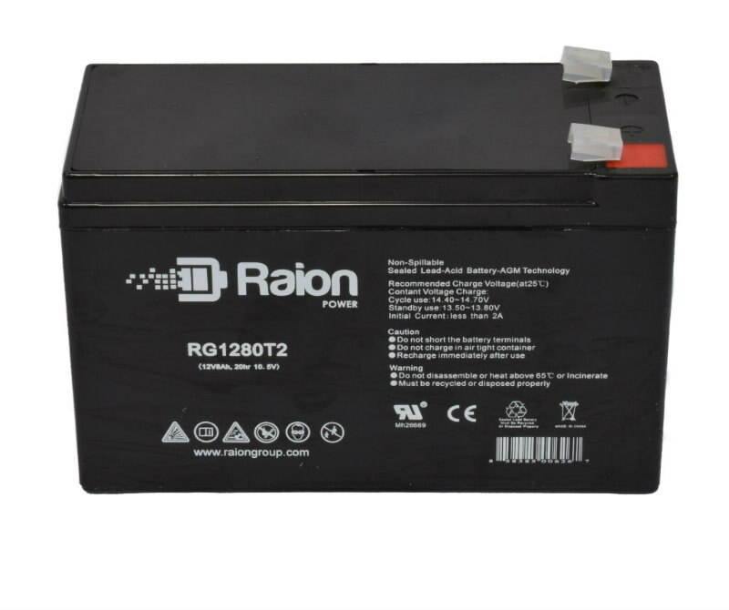 Raion Power 12V 8Ah Replacement Battery With T2/F2 Terminals For CSB Battery HR1234W - 2 Pack