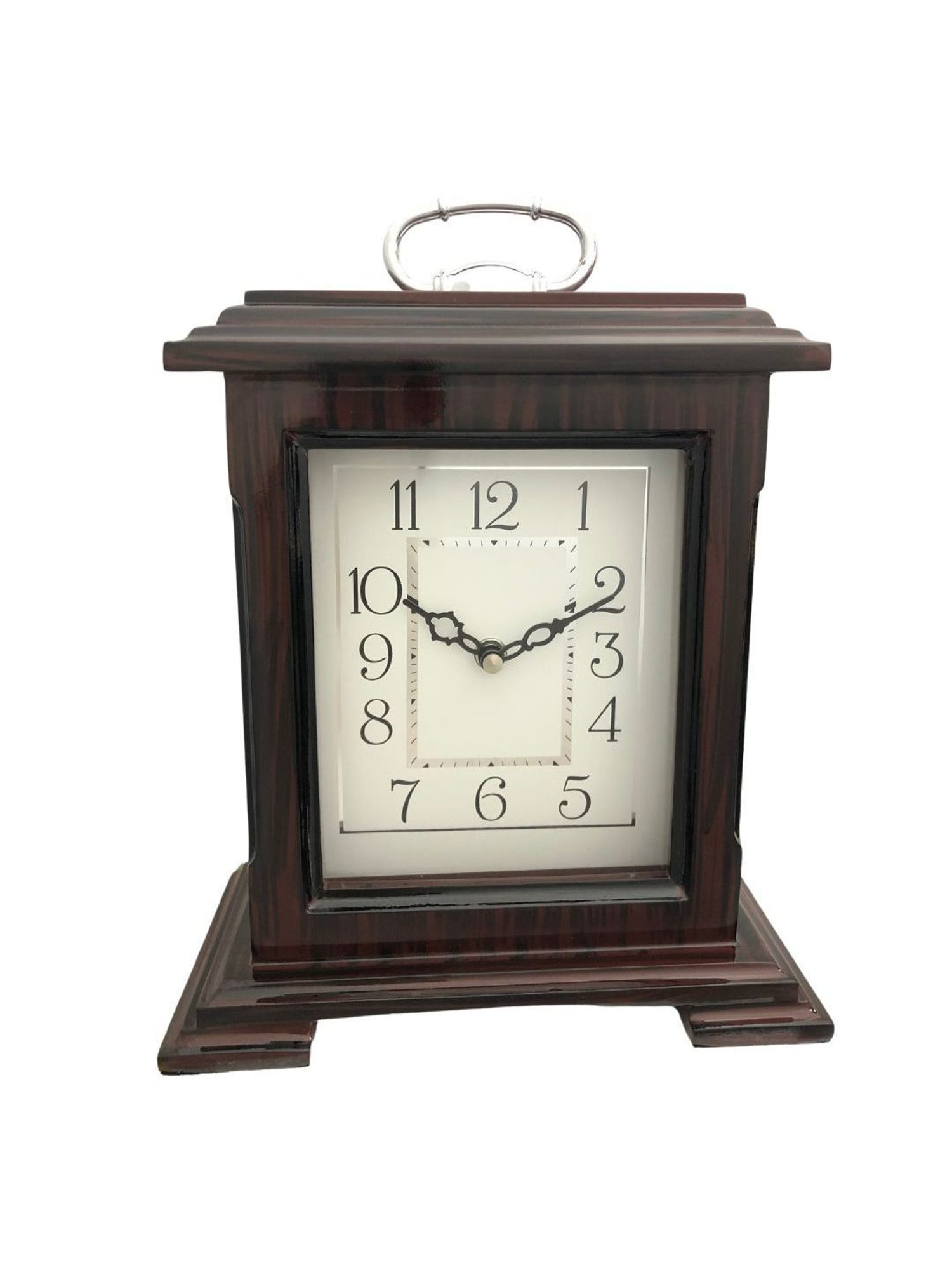 CHRONIKLE Rectangular Rosewood Brown Wood Table or Desk Clock