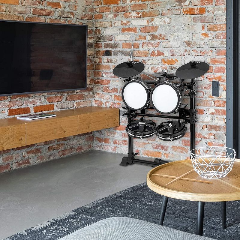 LyxJam 7-Piece Electronic Drum Kit, Professional Drum Set with Real Mesh Fabric, 209 Preloaded Sounds, 50 Play-Along Songs, Recording Capability, Cymbals & Kick Pedal, Drum Sticks And Key Included