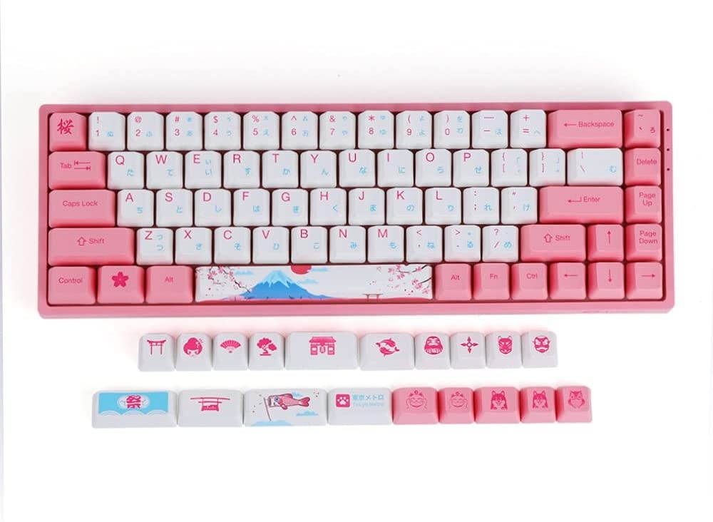 EPOMAKER AKKO 3068 R2 World Tour Tokyo 68 Keys RGB 65% Bluetooth 5.0 Wired/Wireless Mechanical Keyboard with PBT Japanese Keycaps, NKRO for Gamers/Mac/Win (Gateron Pink Switch, 68 Keys)