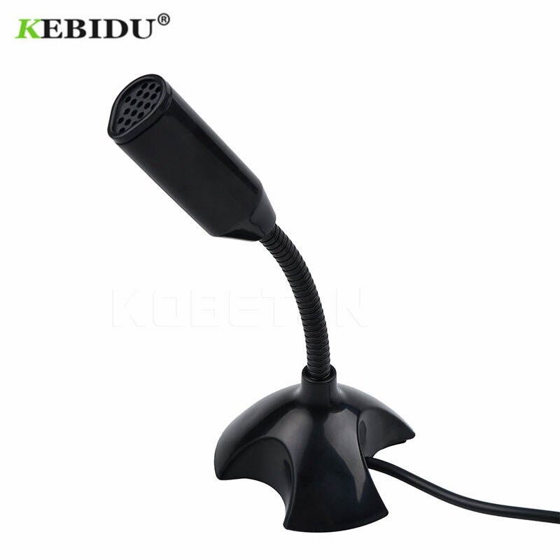 KEBIDU USB Laptop Microphone Mini Studio Speech Microphone Stand 360 Adjust Mic With Holder For Mac Laptop Desktop PC
