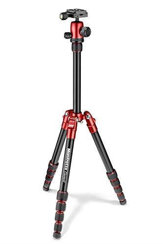Manfrotto Element Traveler Small 5-Section Aluminum Tripod with Ball Head, Red