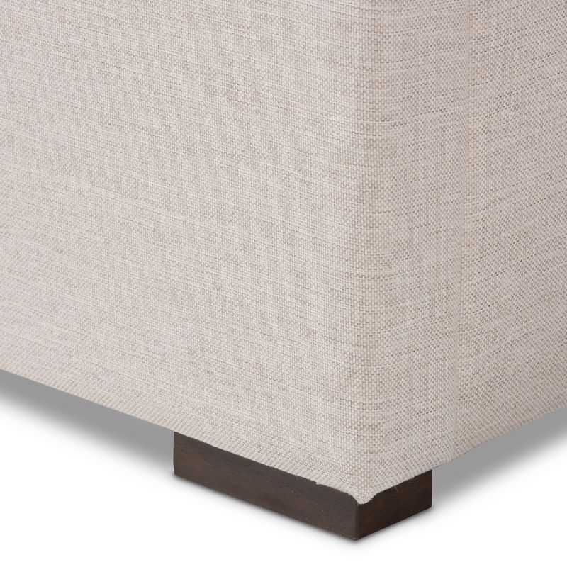 Taylor Modern and Contemporary Fabric Upholstered Gas - Lift Platform Bed - Queen - Light Beige - Baxton Studio