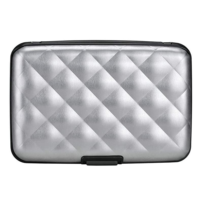 RFID Blocking Credit Card Protector Aluminum ID Case Hard Shell Business Card Holders Metal Wallet for Men or Women (Aluminum, Silver-L)