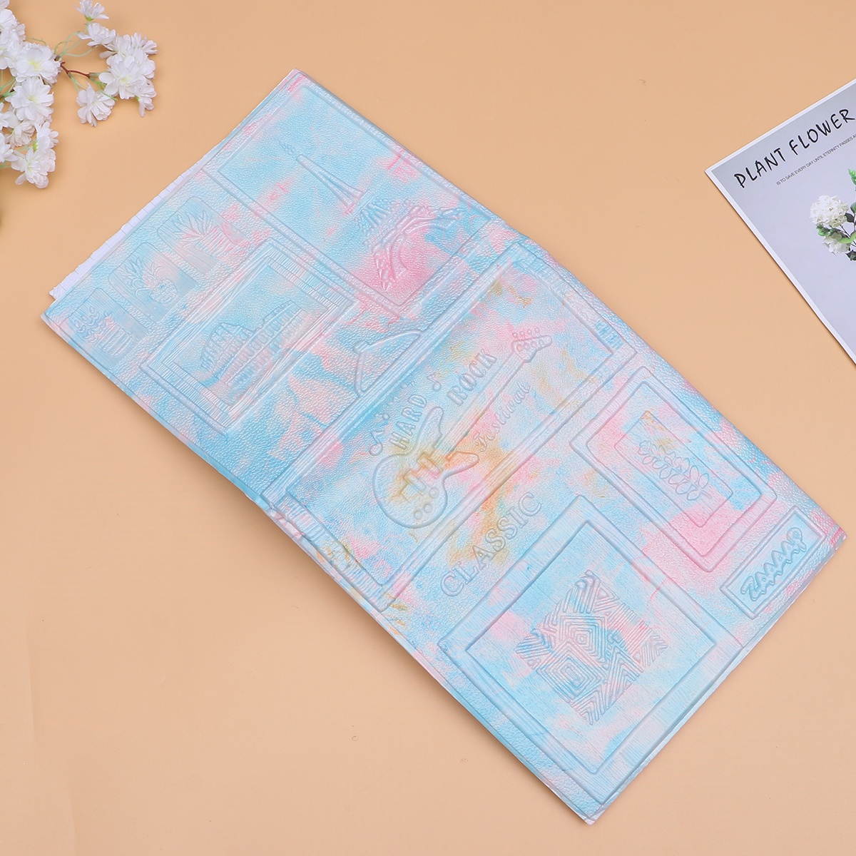 3D Wall Stickers Embossment Background Wall Photo Frame Nordic Style Anti-collision Decoration Wallpaper for Living Room (Photo Frame-White)