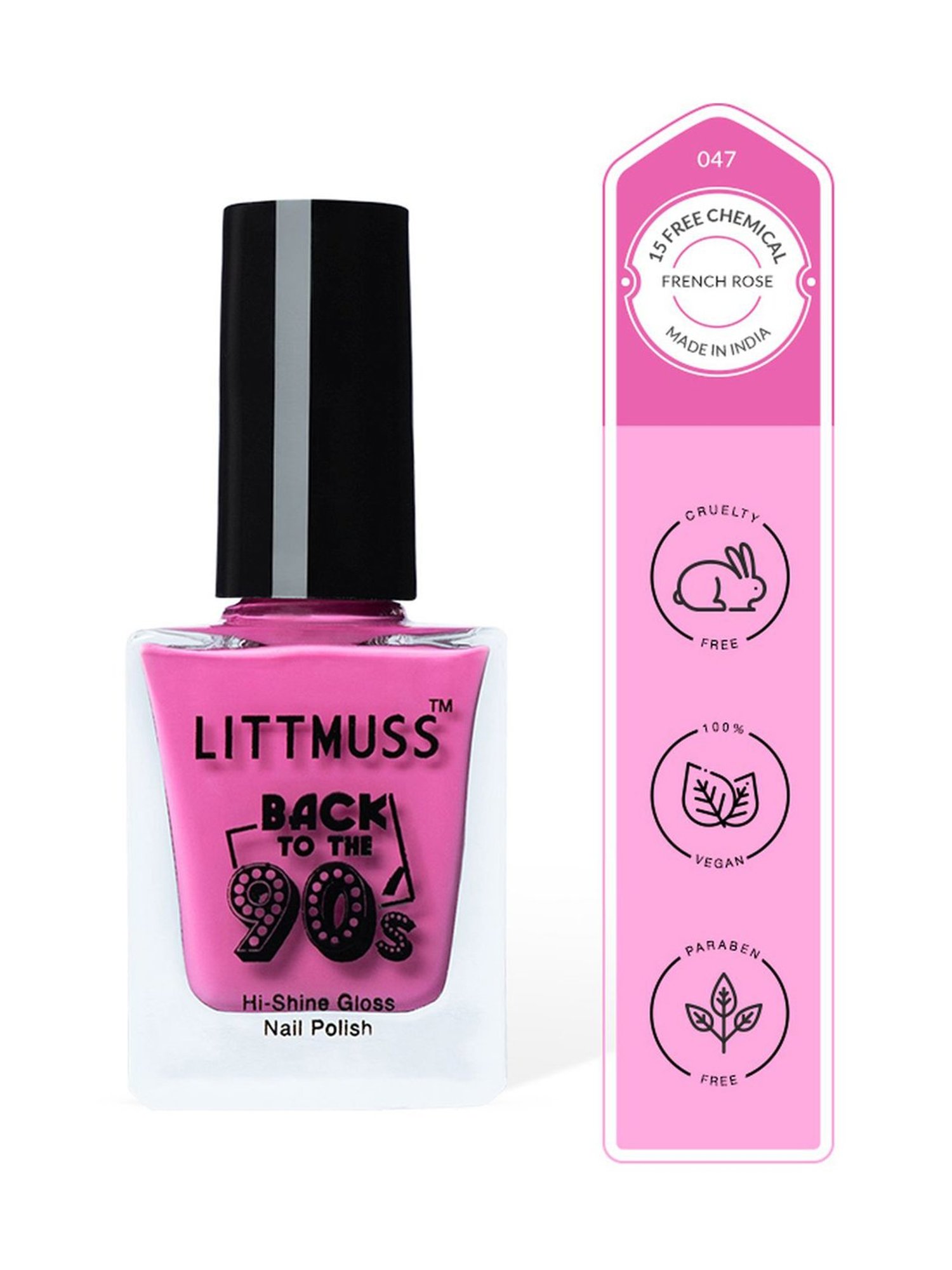 Littmuss Back To The 90's Hi Shine Gloss Nail Polish French Rose 047 - 9.5 ml