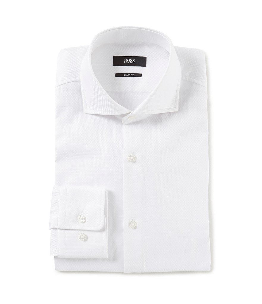 BOSS Hugo Boss Sharp Fit Spread Collar Solid Dress Shirt