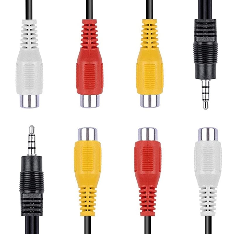 35mm to RCA Audio Extension Cable 35mm Male to 3RCA Female Stereo Audio Cable for SmartphonesMP3 TabletsSpeakersHome Theater 35 to 3RCA 28cm11inch2 Pack