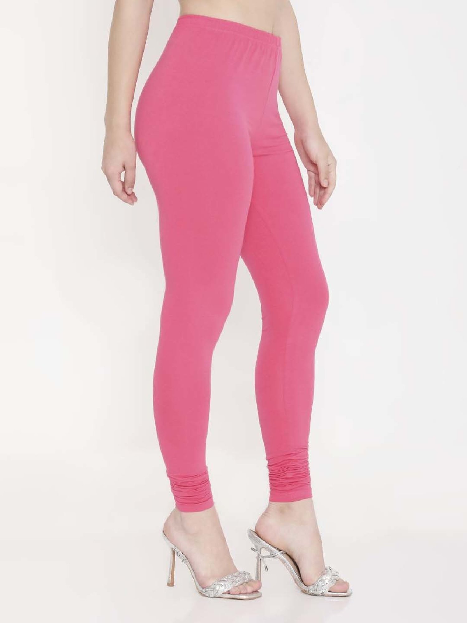 FEELINGS Pink Plain Churidar Leggings