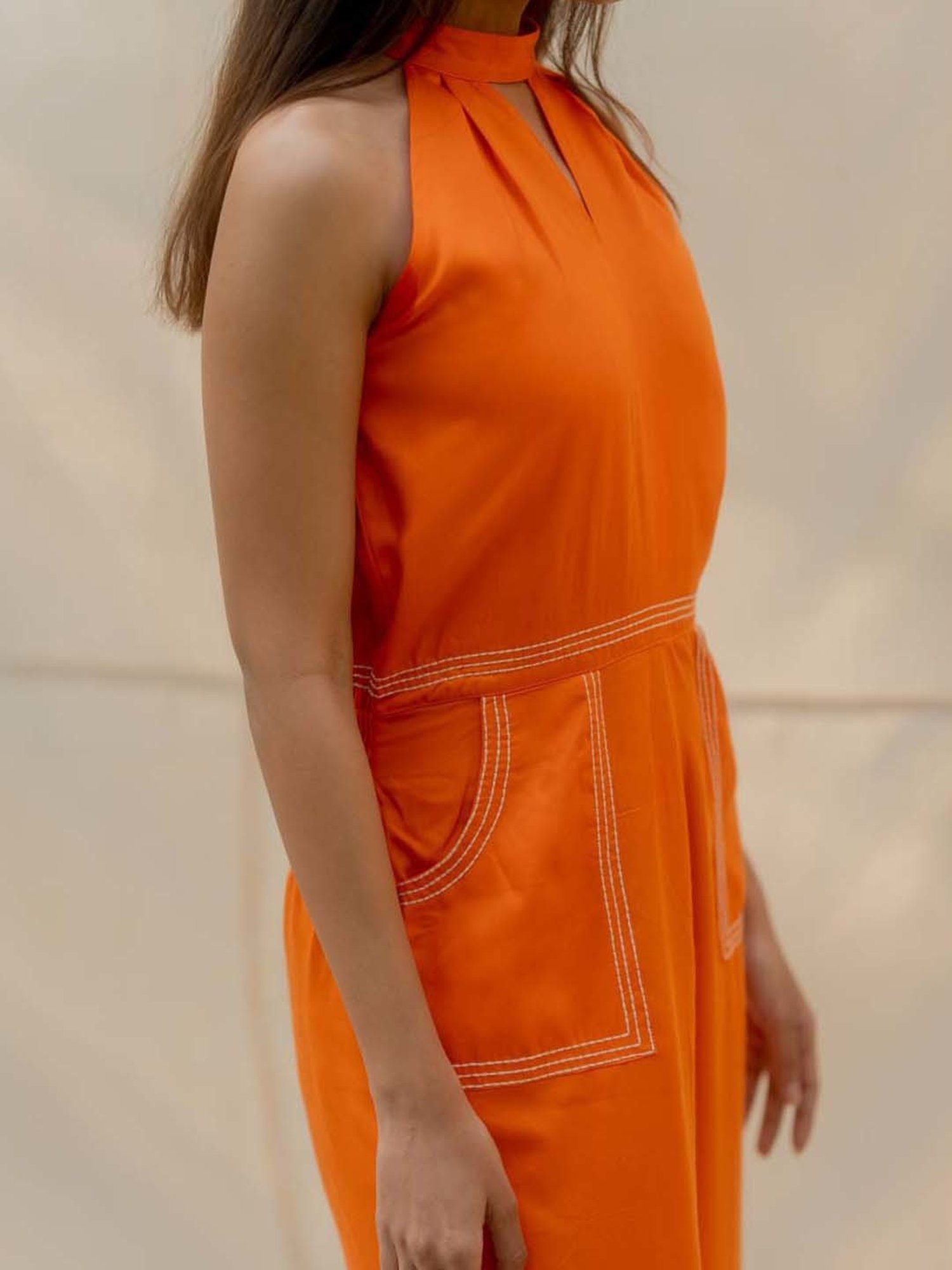 Anousshka Rust Halter Neck Jumpsuit