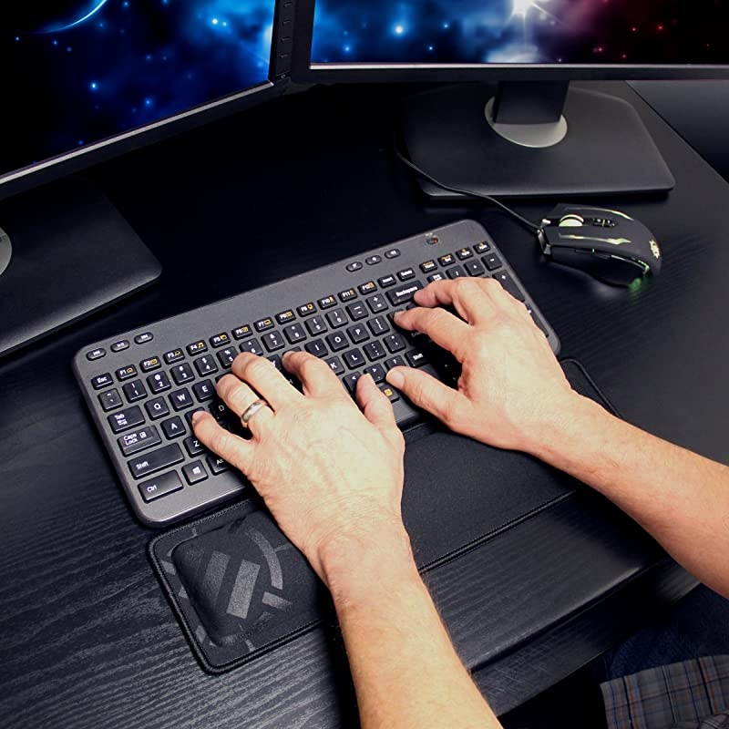 Compact Bluetooth Keyboard Wrist Rest Pad with Soft Memory Foam Support for Bluetooth Keyboards AntiFray Stitching NonSlip Base Gaming Wrist Rest Decal Thick 1 inch Padding