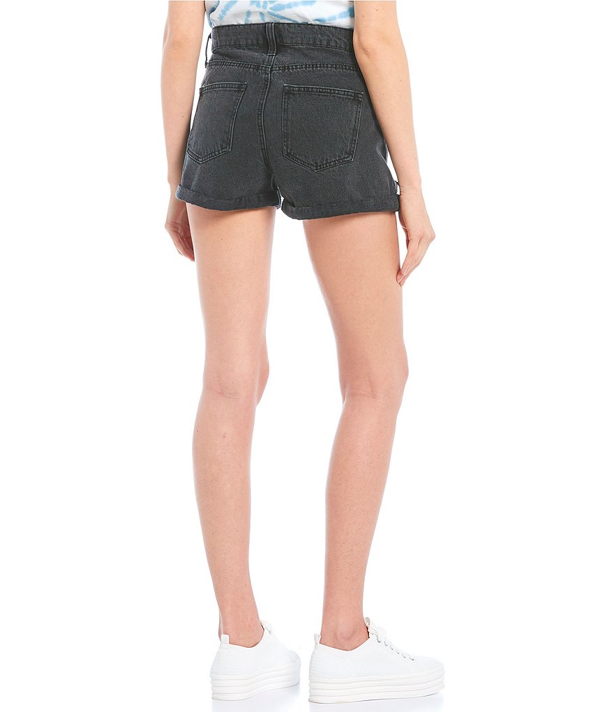 Celebrity Pink High-Rise Rolled Cuff Mom Shorts