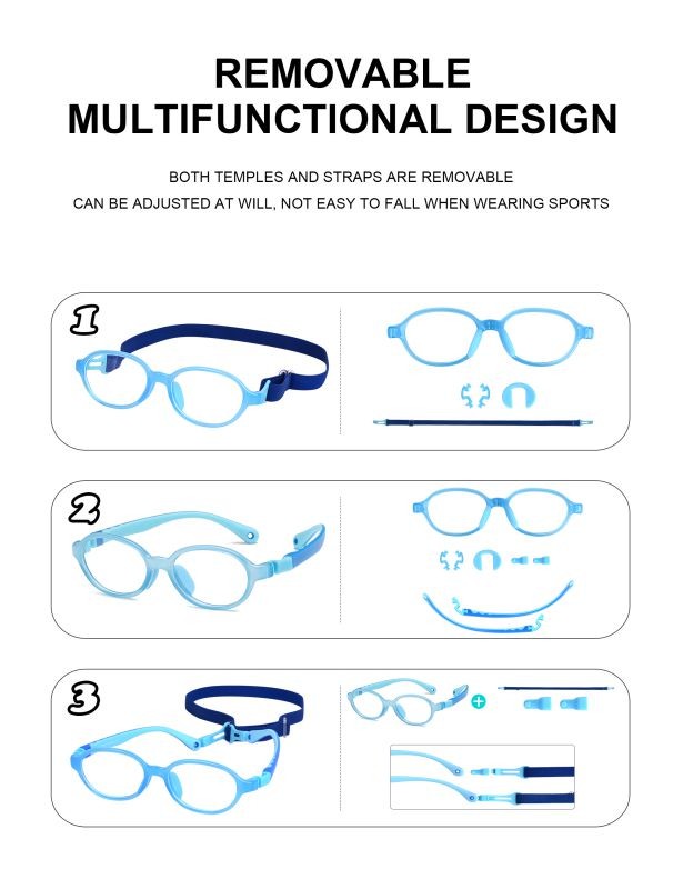 Computer Blue light Glasses for kids Anti Eyestrain & UV Protection, Gaming TV Screen Glasses For Boys Girls Age ( Blue)