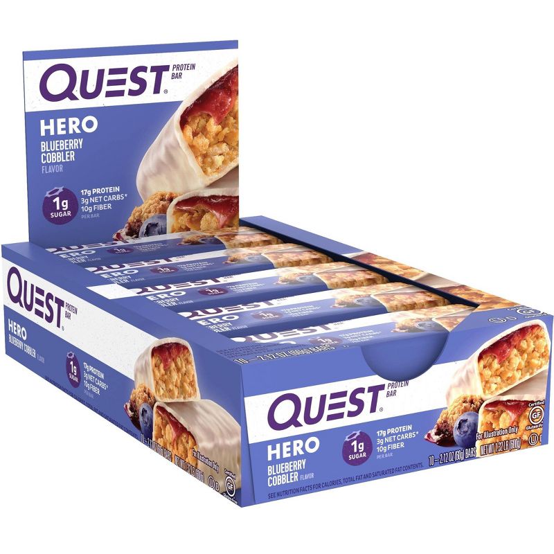 Quest Hero Bar Blueberry Cobbler - 10ct
