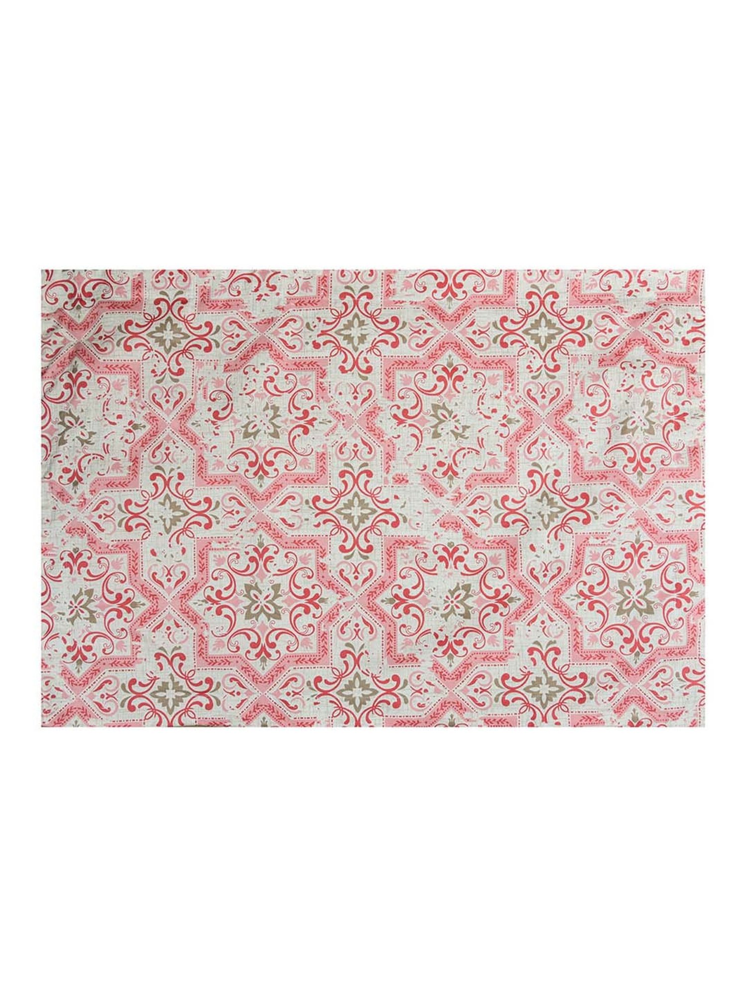 @Home Arias Pink 300 TC Cotton King Bedsheet with 2 Pillow Covers