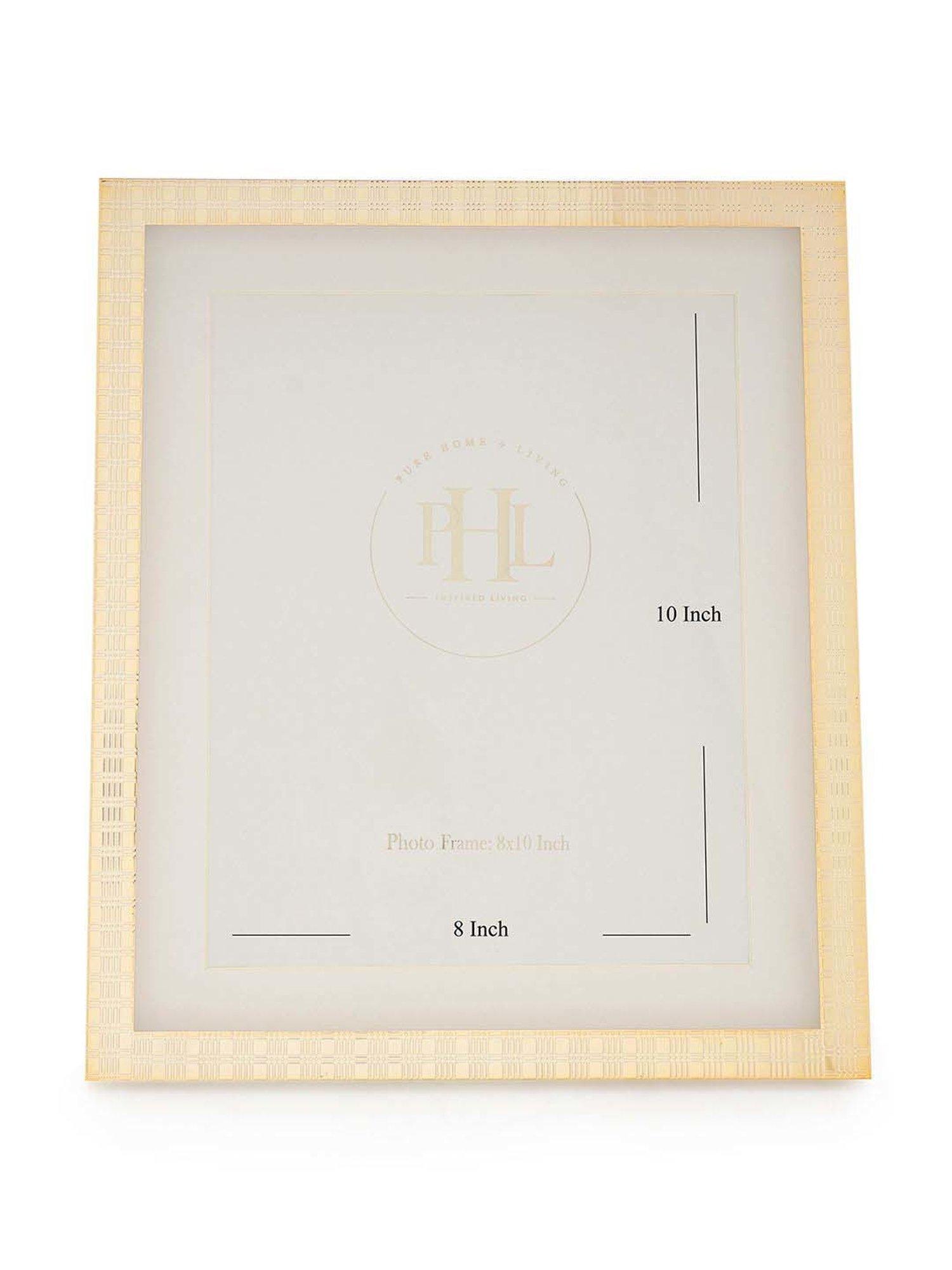 Pure Home and Living Gold Metal Geometric Pattern Photo Frame