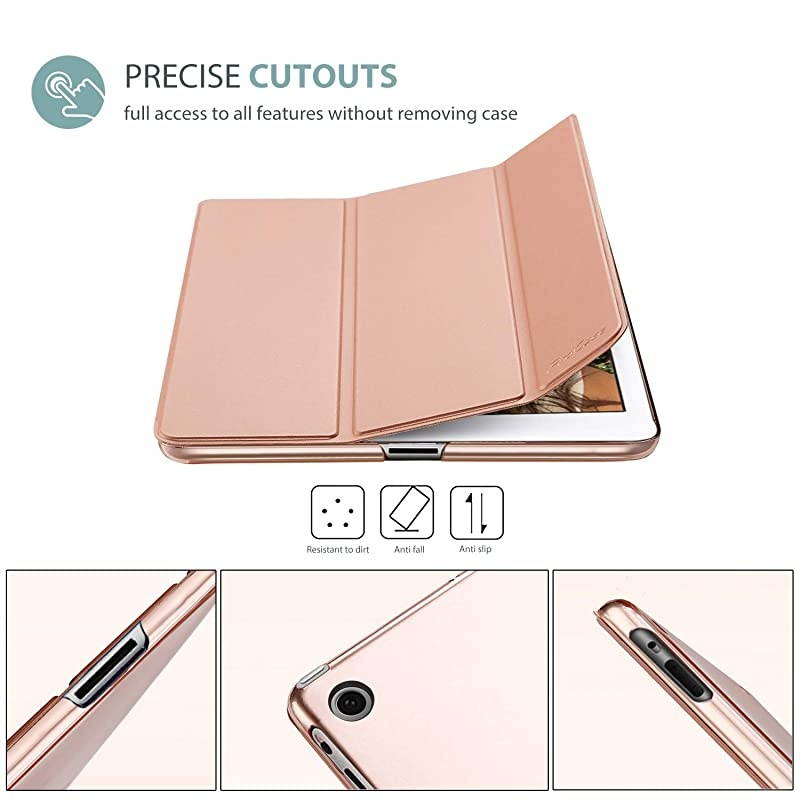 iPad 2 3 4 Case Old Model Ultra Slim Lightweight Stand Case with Translucent Frosted Back Smart Cover for Apple iPad 2iPad 3 iPad 4 Rosegold