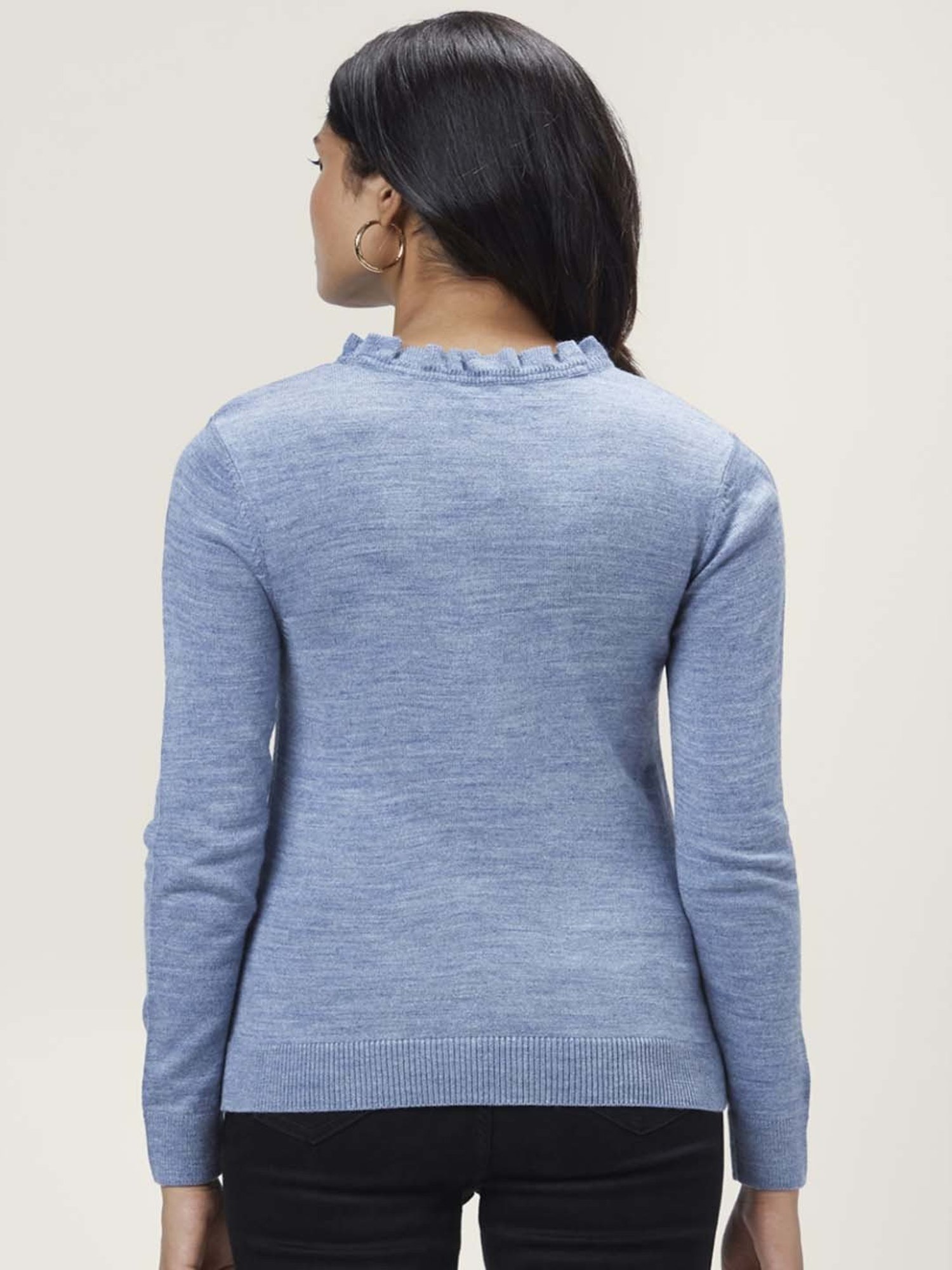 Honey by Pantaloons Blue Self Pattern Sweater