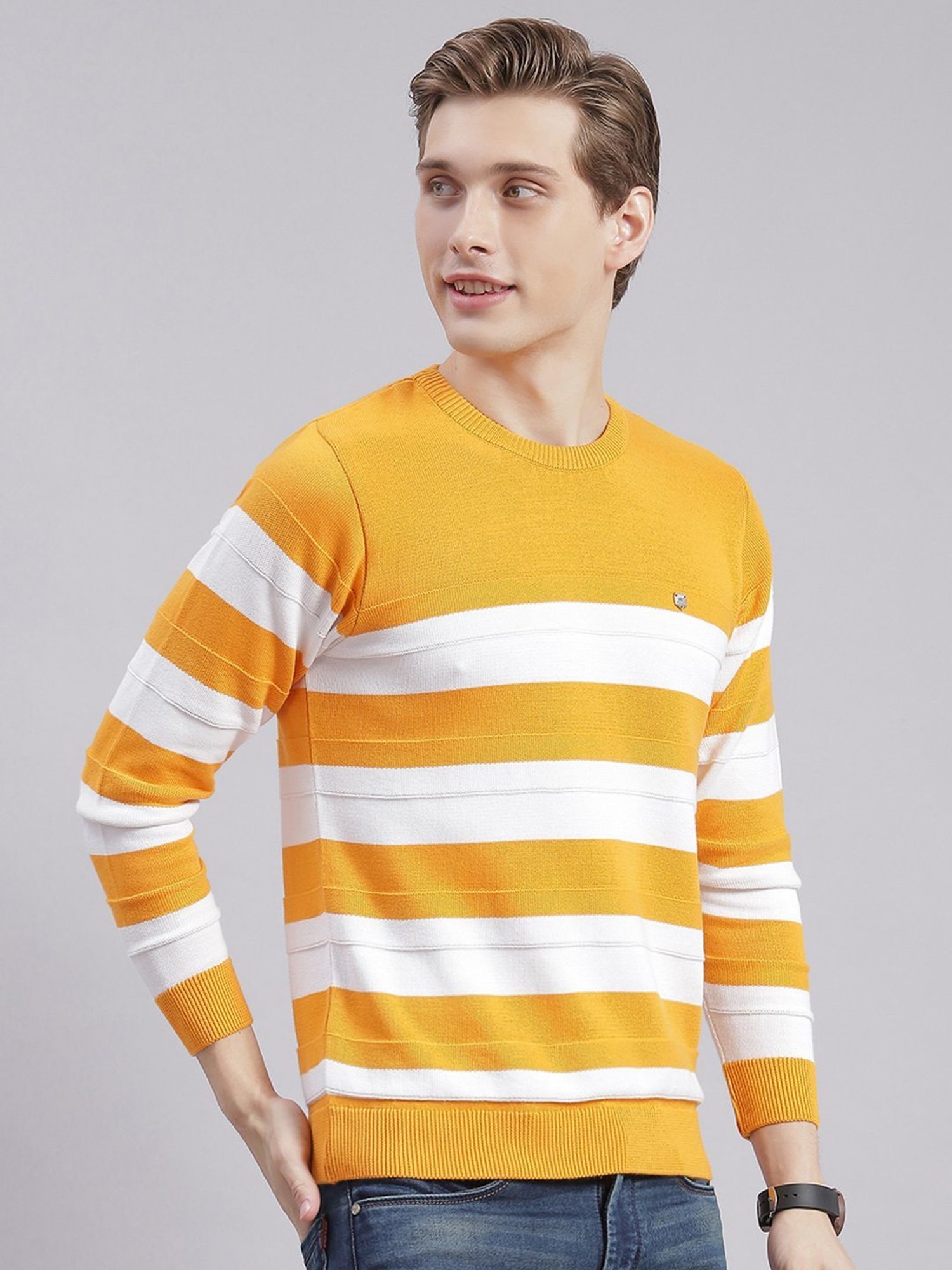 Duke Wine Self Striped Sweater