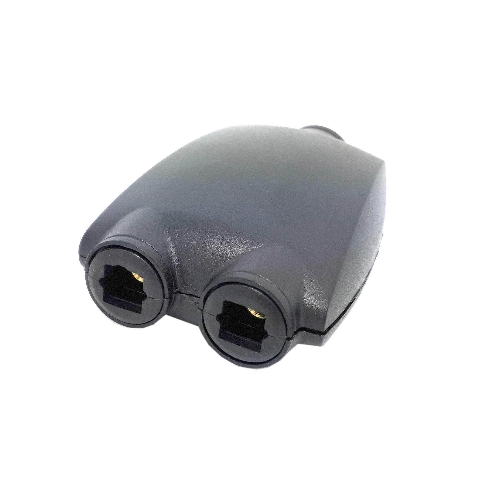 Toslink Digital Optical SPDIF Audio 1 input to 2 output Splitter Adaptor Adapter