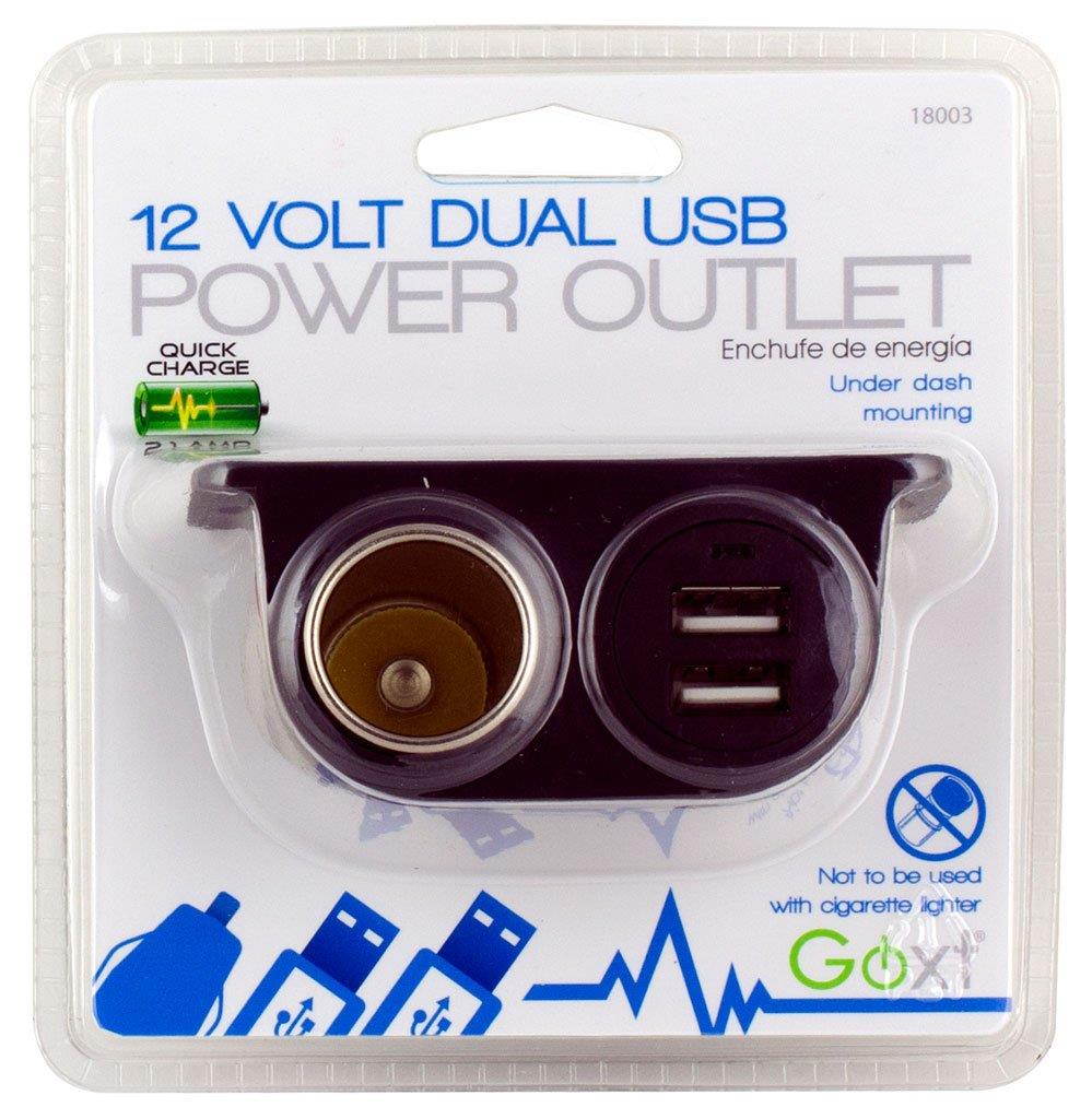 Custom Accessories 18003 12V Dual USB Under Dash Mount