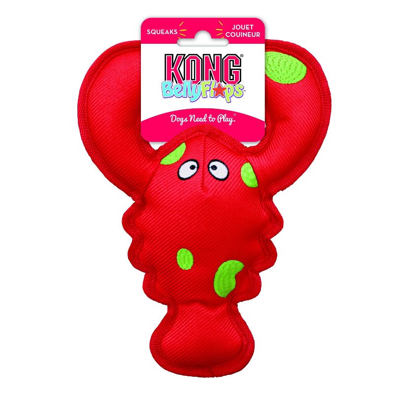 KONG Belly Flops Lobster Dog Toy - L