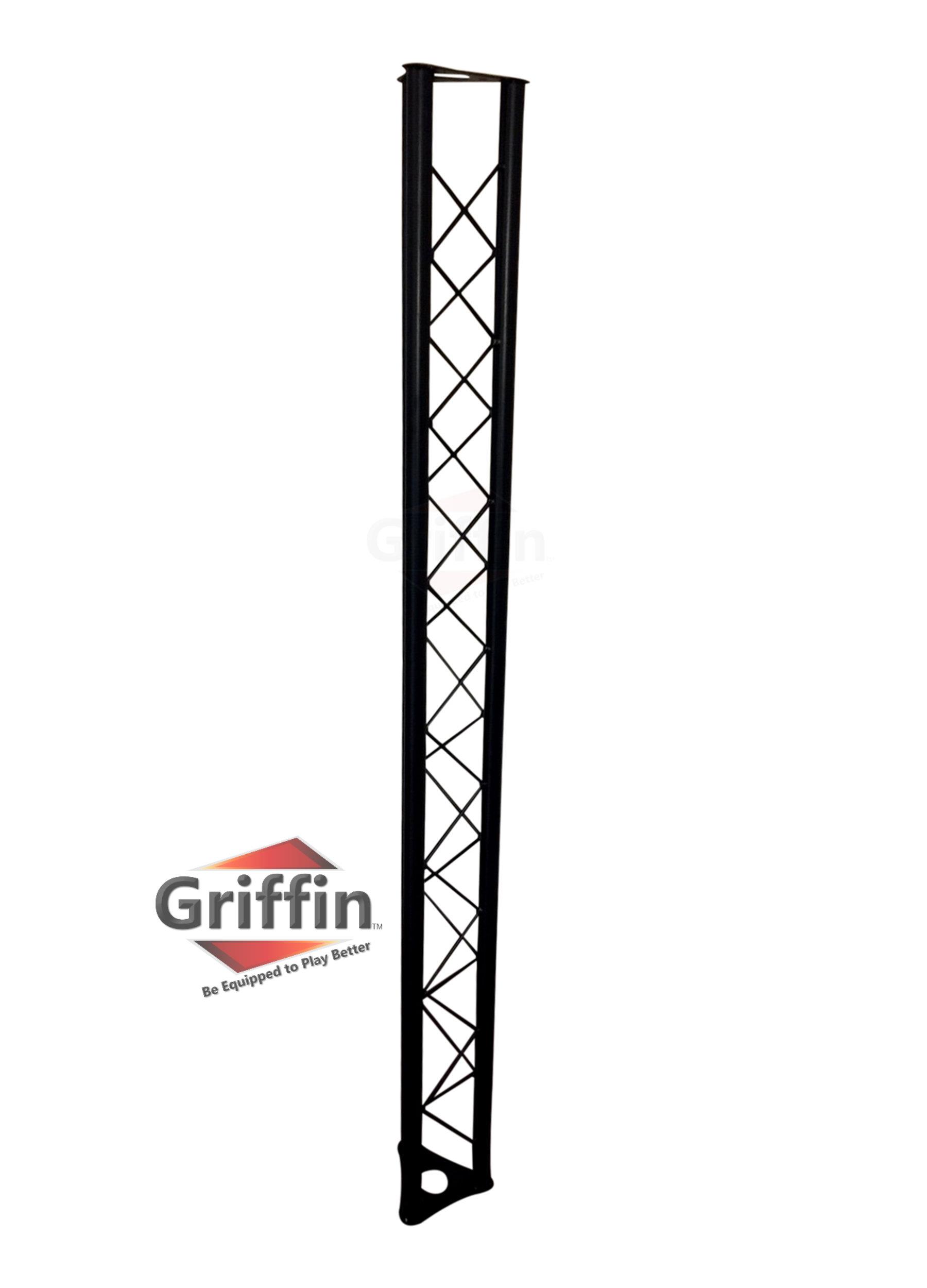 Triangle Truss Segment Extension by GRIFFIN | 5Ft Extra Trussing Section for DJ Booth Lighting System Stand | Mount Light Cans & Sound Effects for Pro Audio Equipment Gear | Parties, Live Gigs & Stage