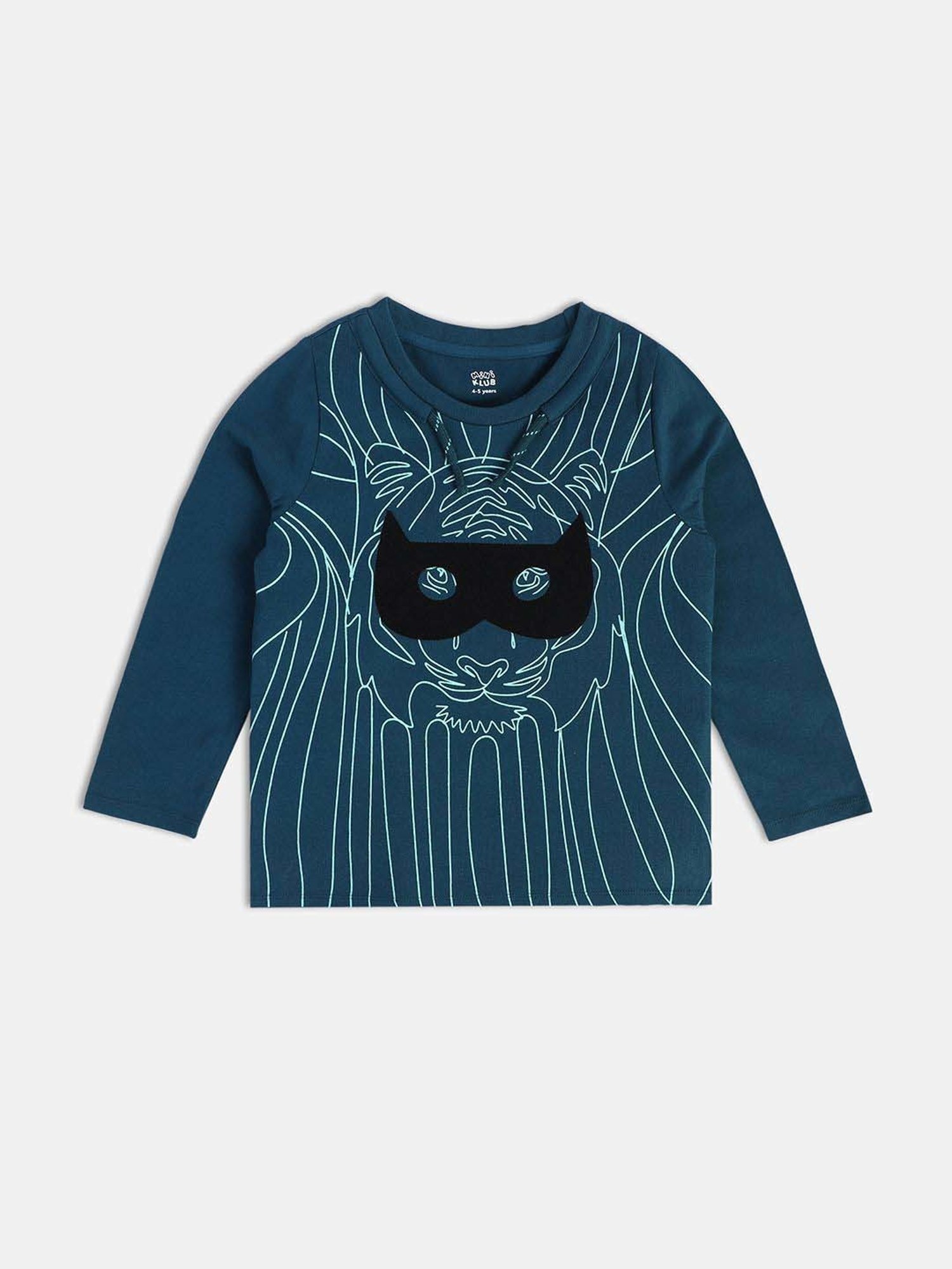 MINIKLUB Boys Blue Printed Full Sleeves T-Shirt