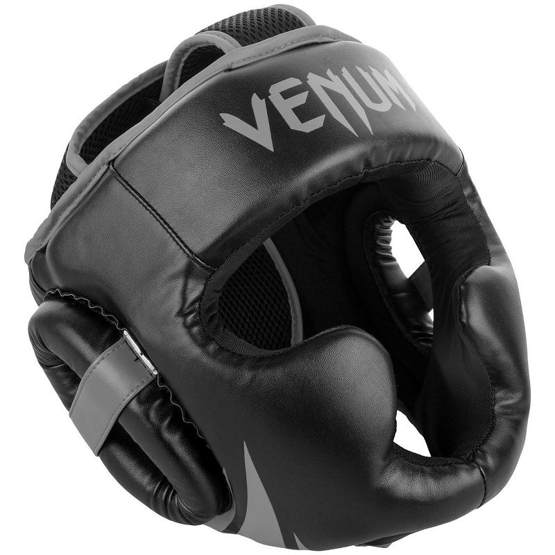 Venum Challenger 2.0 Skintex Leather MMA Training Headgear - Black/Gray