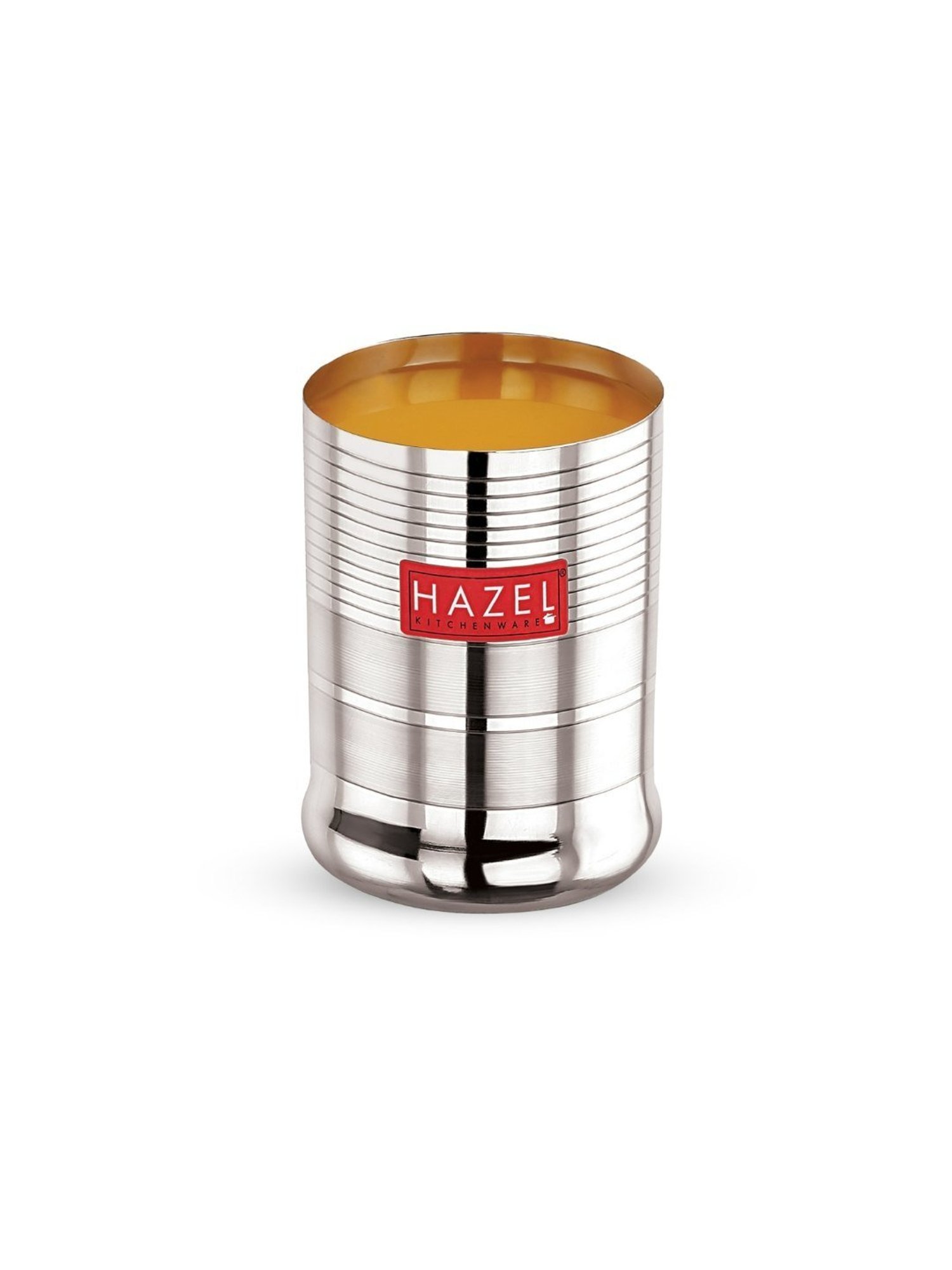 HAZEL Silver Stainless Steel Drinking Water Glass (350ml)