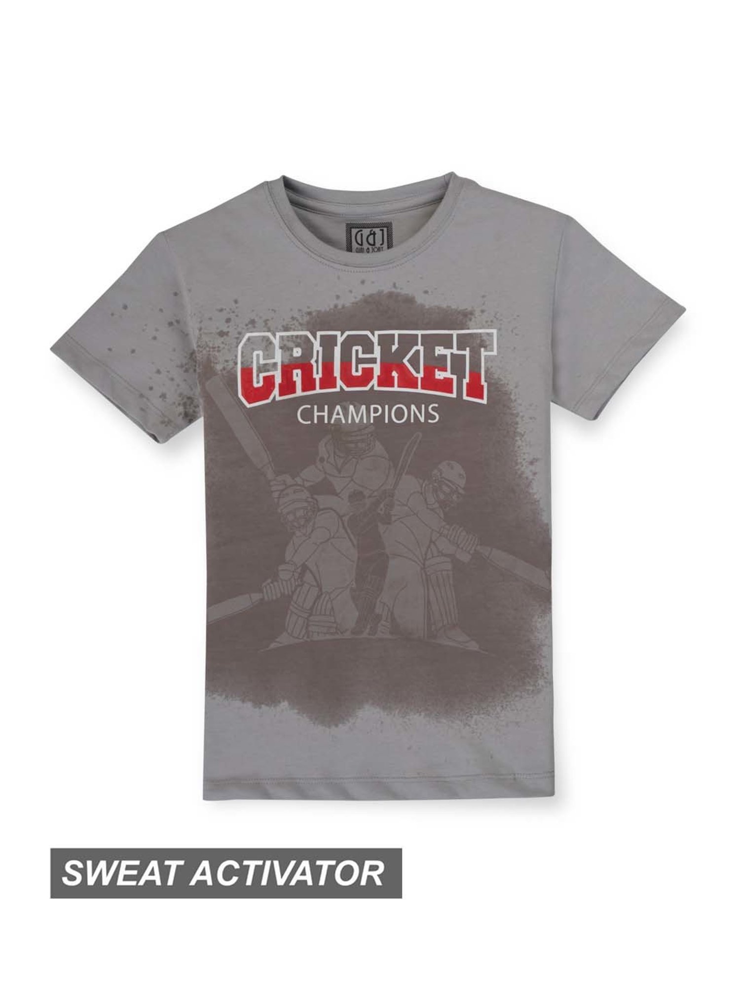 Gini & Jony Boys Grey Printed T-Shirt