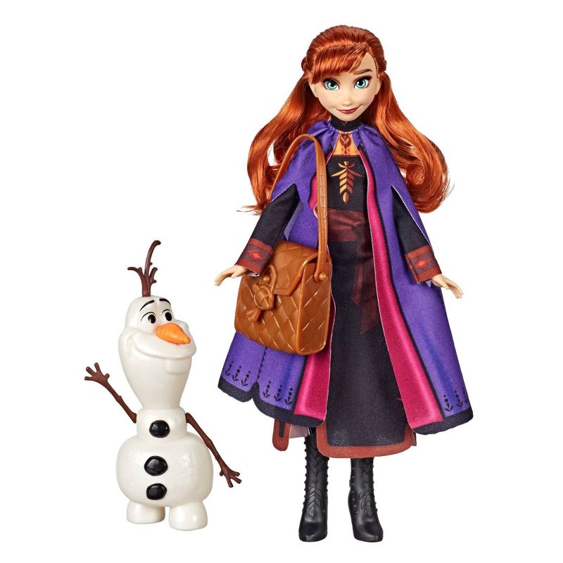 Disney Frozen 2 Anna Doll With Buildable Olaf Figure and Backpack Accessory