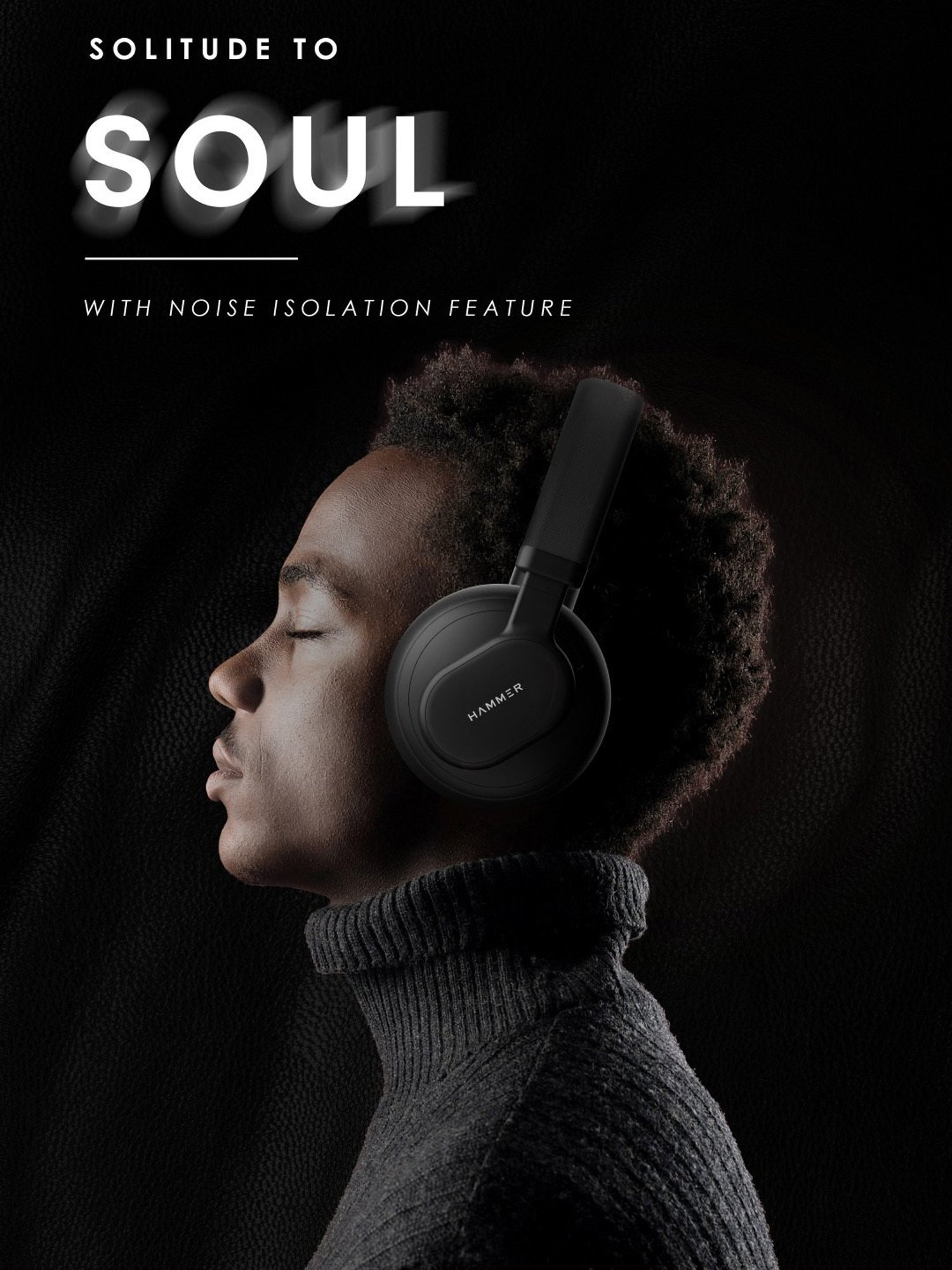 Hammer Bash Max Over The Ear Wireless Bluetooth Headphones with Mic,Touch Control (Black)