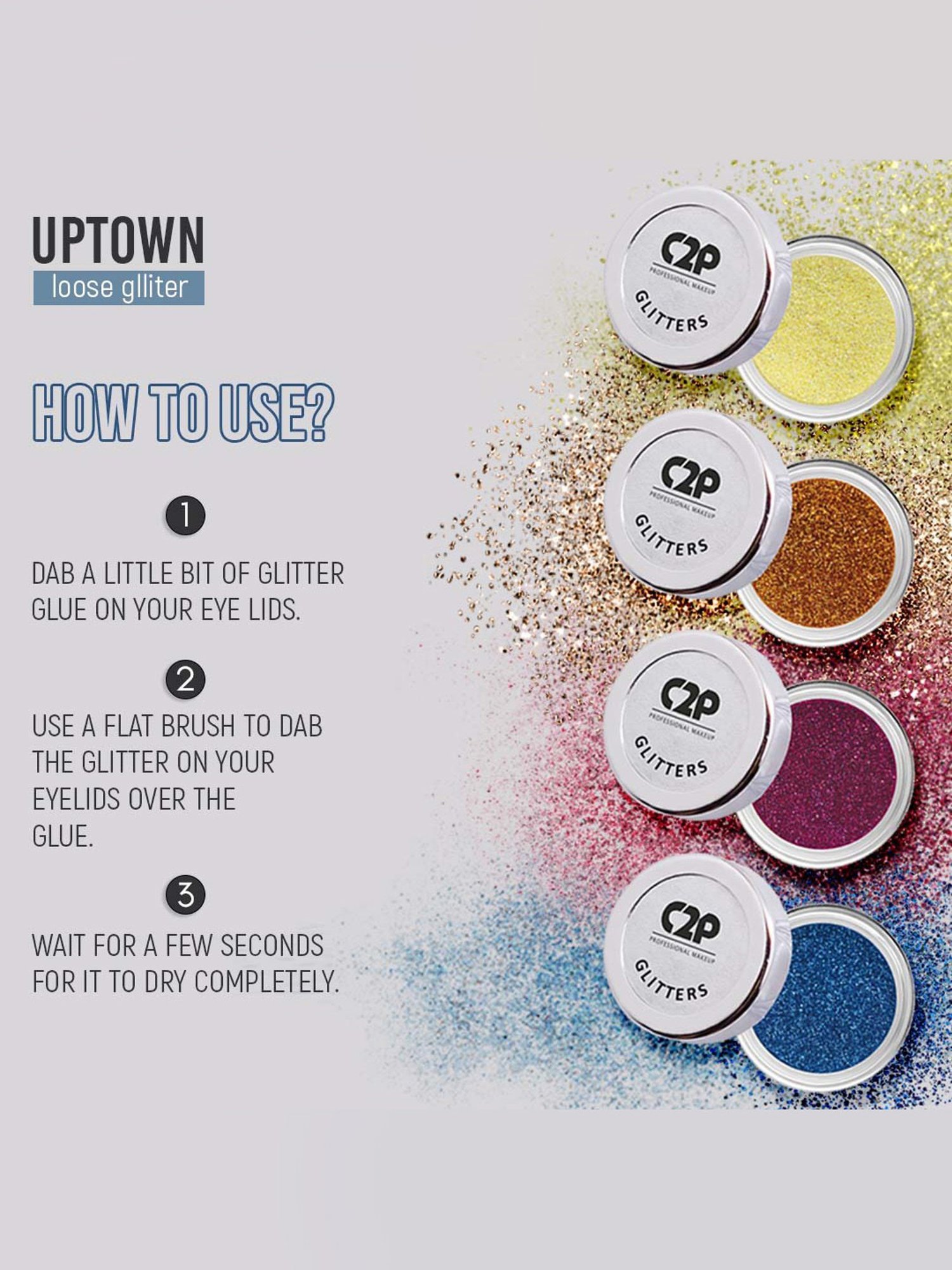 C2P PROFESSIONAL MAKEUP Uptown Loose Glitter Juicy Lime 21 - 3 gm