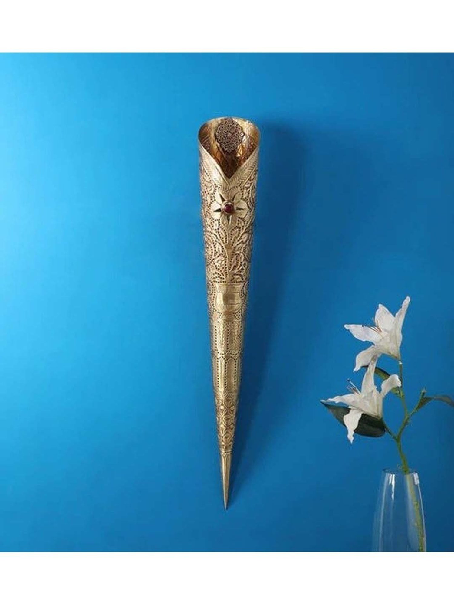 Fos Lighting 'Torch' Golden Brass Mashal Wall Sconce Light - Set of 1